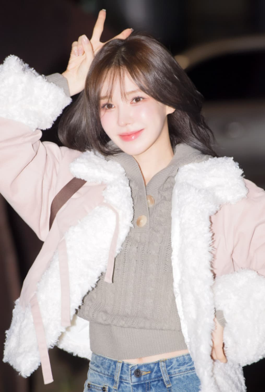 애즈온 니트후드 핑크 상품이미지3