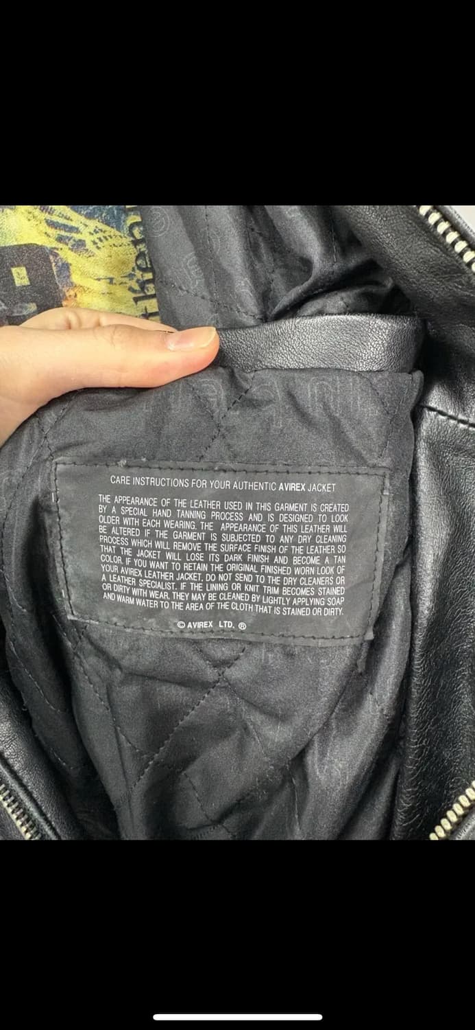아비렉스 빅로고 램스킨 블랙 A-2 레더 자켓 H1598 상품이미지8
