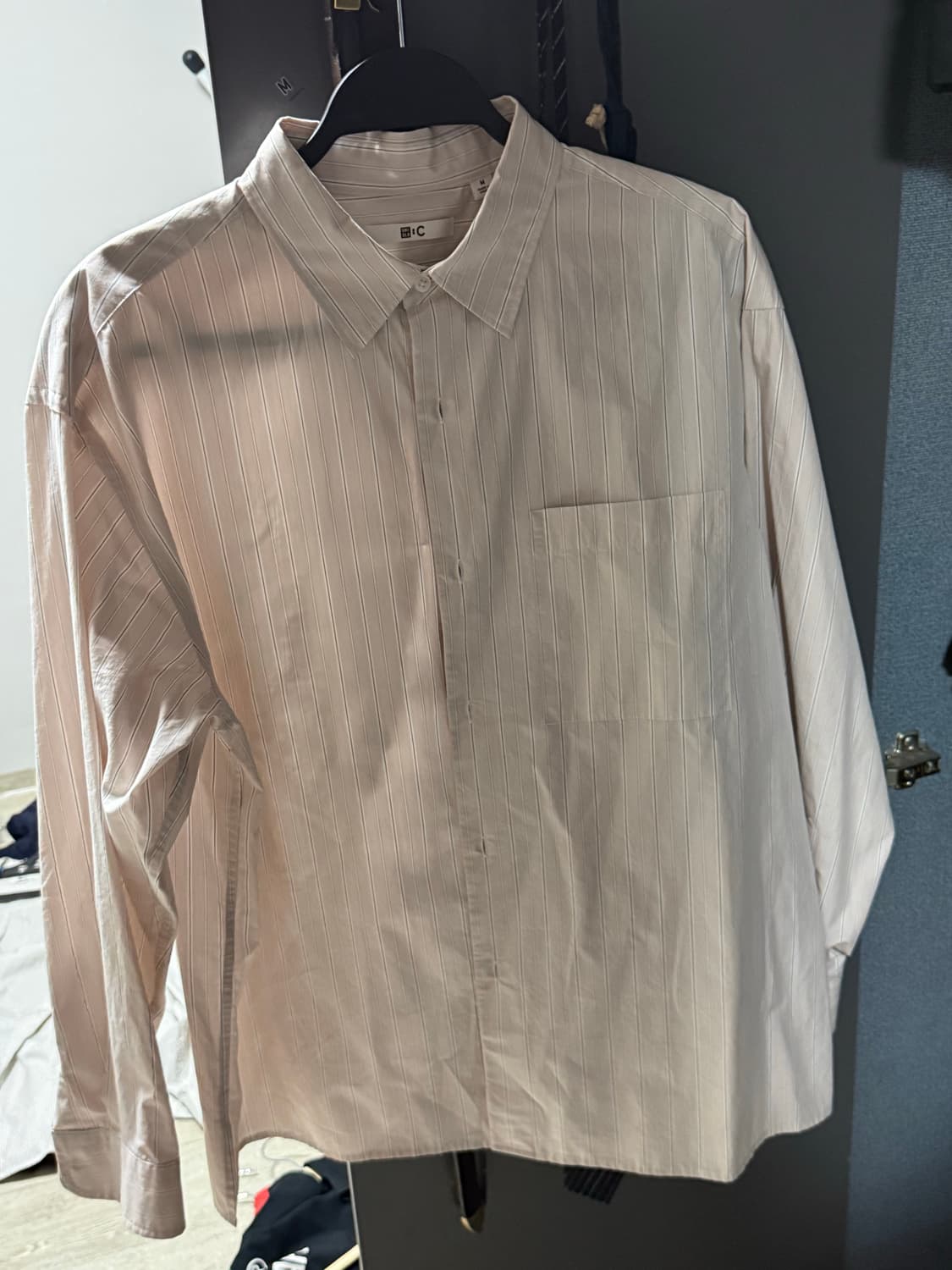 유니클로 c 스트라이프 셔츠 핑크 uniqlo c 상품이미지1