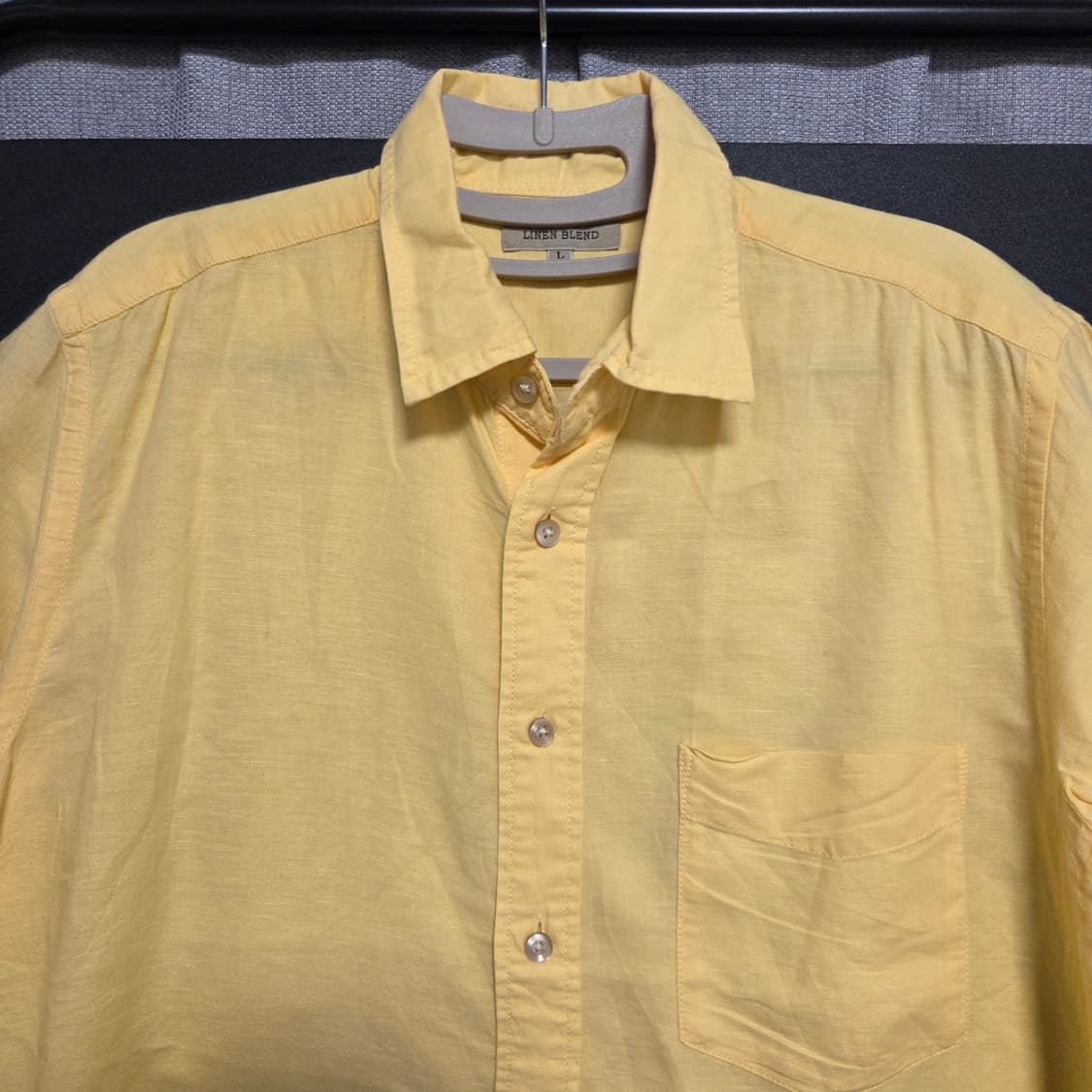Japanese vintage 린넨 반팔 셔츠 L(100) 상품이미지2