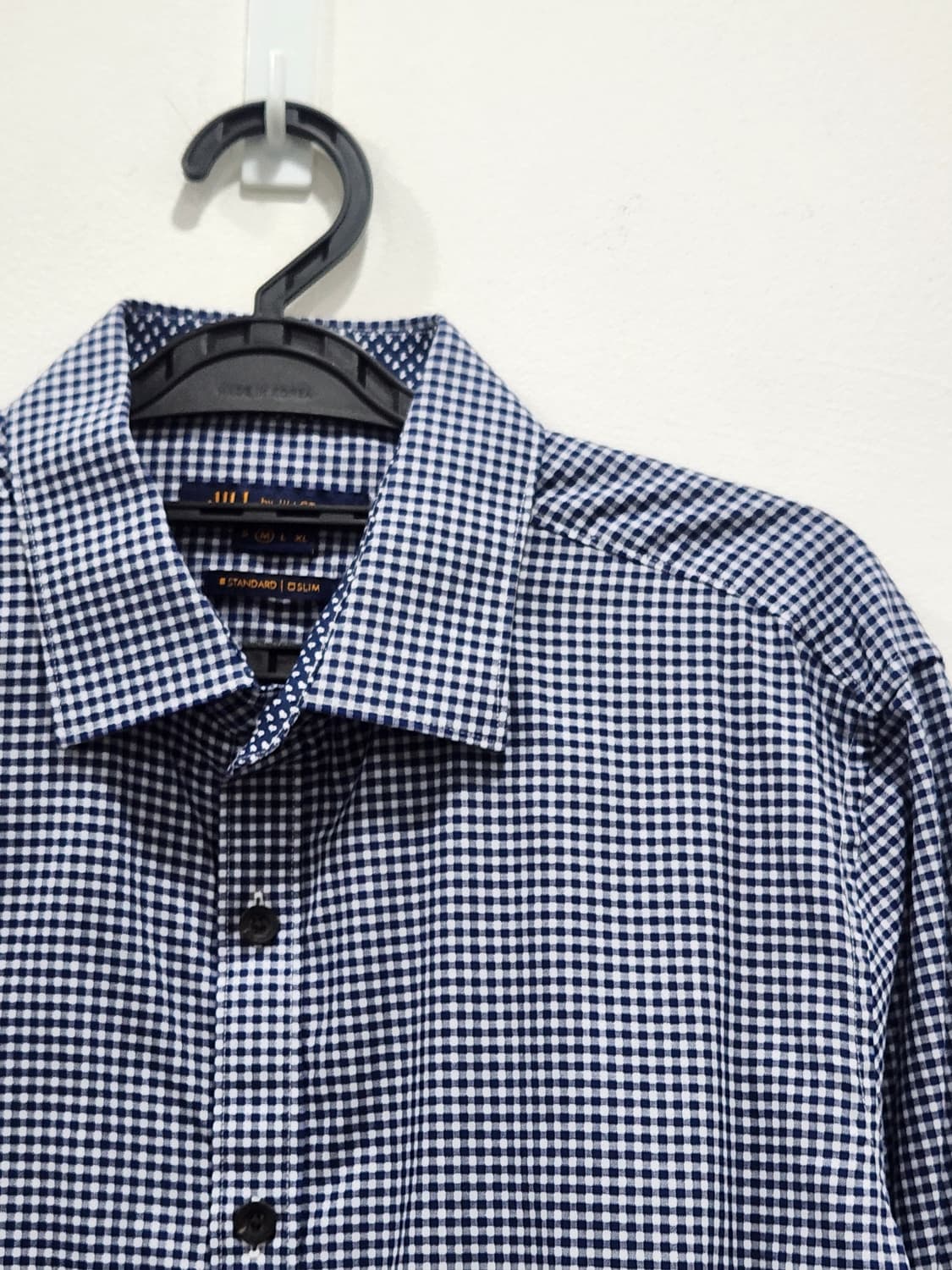 [M] 질바이질스튜어트 네이비 체크 셔츠 스탠다드핏 남성 M 상품이미지3