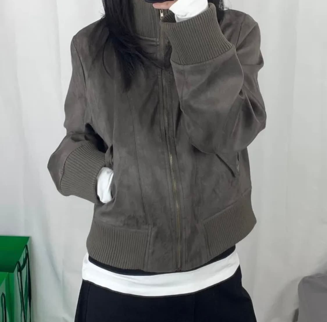 rudin vintage suede jumper 카키 새상품 상품이미지1