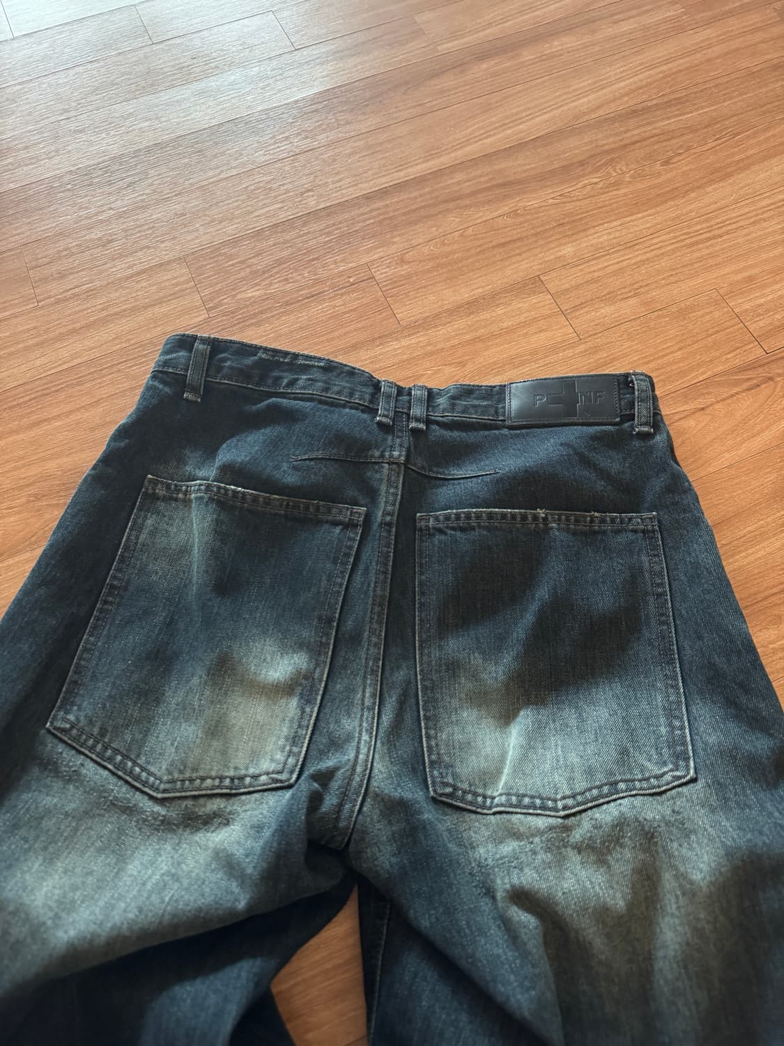 플리즈노팔로우 25Damaged Washing Wide Denim S 상품이미지4