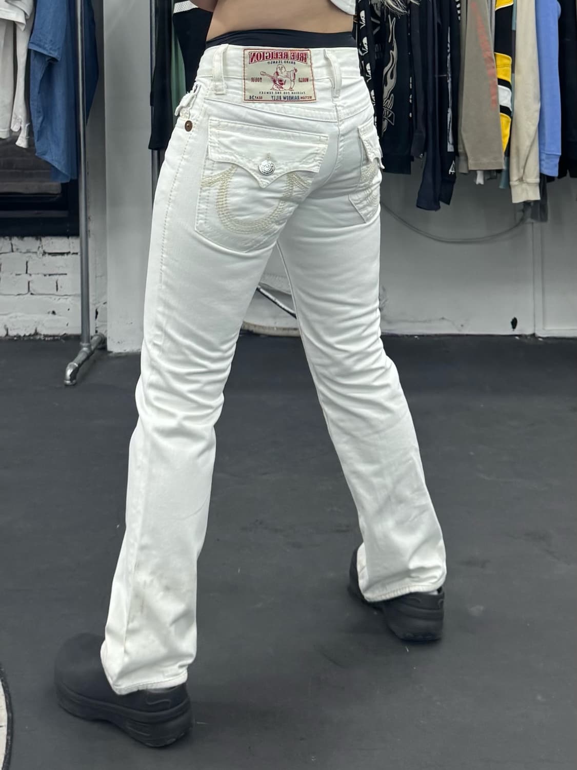 트루릴리전 레인보우 화이트 데님팬츠 상품이미지5