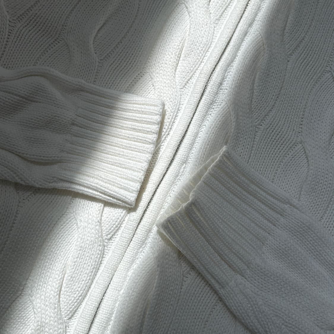 폴로 랄프로렌 화이트 케이블 니트집업 상품이미지4