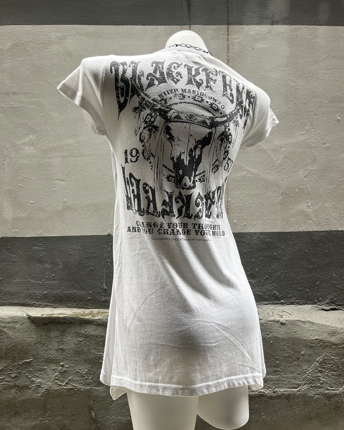 Y2K Skull Draped Tunic Dress 상품이미지4