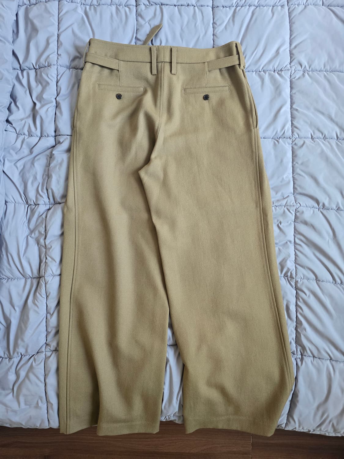 렉토 페이톤 버진 울 와이드 팬츠 카키 베이지 S 상품이미지2