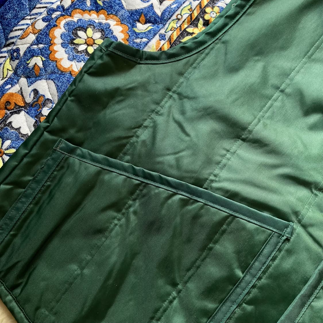 빈티지 아메카지 나일론 그린 퍼 오버핏 헌팅 베스트 조끼 아우터 상품이미지2