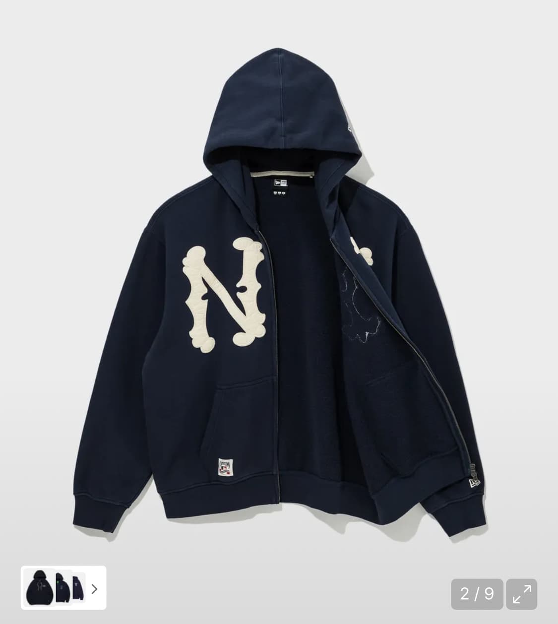 뉴에라 NY 기모 후드집업 네이비 XXL 새상품 상품이미지2