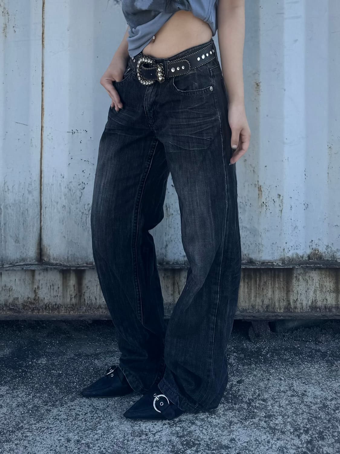 Wide straight denim pants 상품이미지2