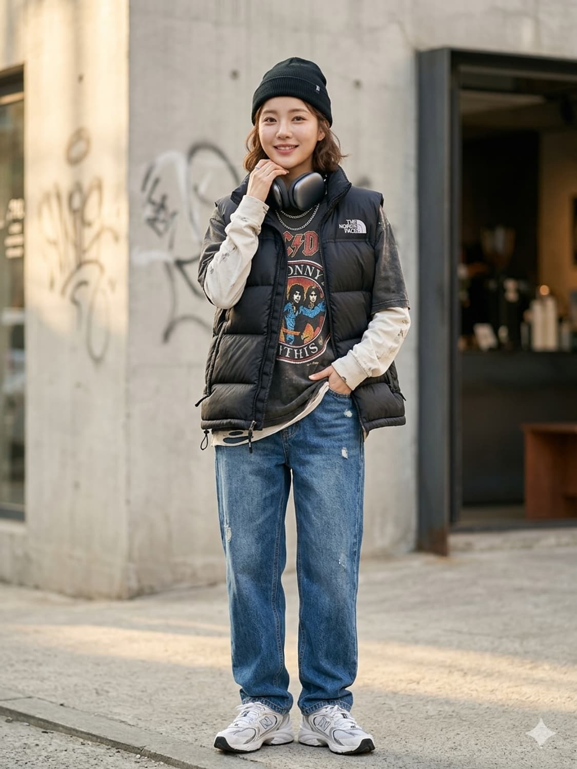 노스페이스 블랙 구스다운 패딩 조끼 상품이미지1