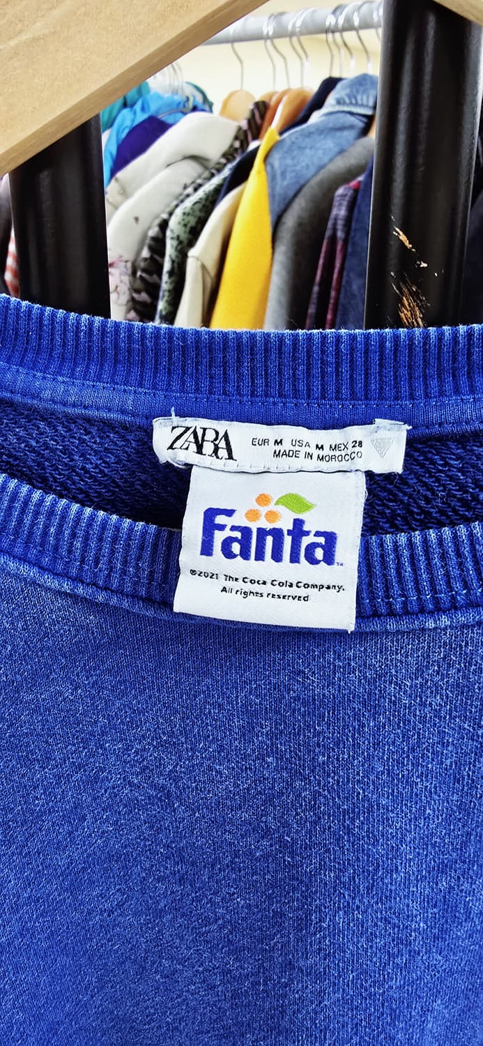 [M] 자라 FANTA 맨투맨 / 희귀템  블루 빈티지 상품이미지5