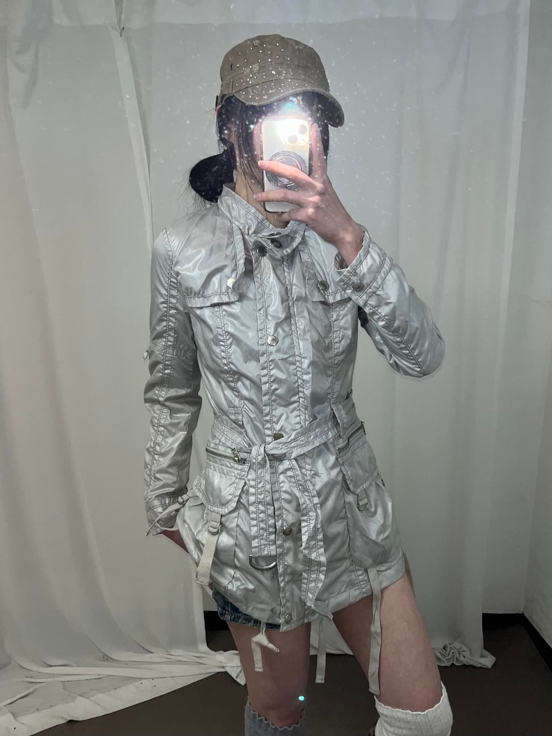 UGIZ Y2K 실버 나일론 자켓 상품이미지7