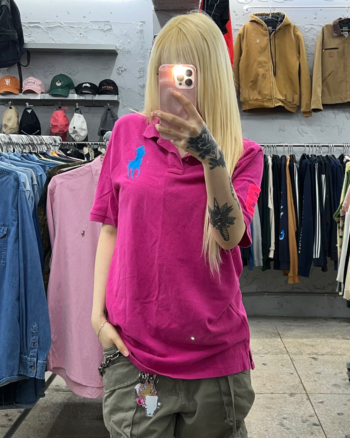 착샷O 폴로 핫핑크 빅포니 카라티 상품이미지4