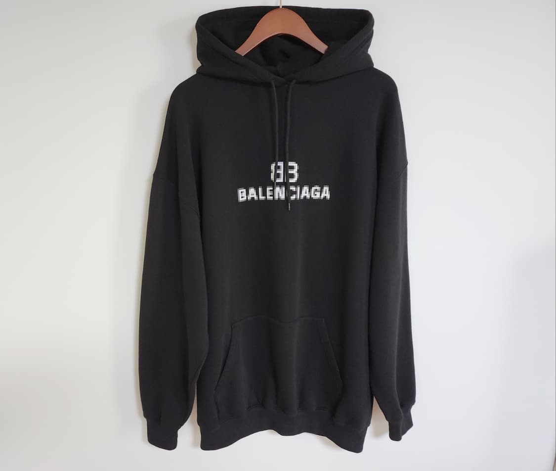 XS 발렌시아가 블랙 픽셀 후드티 578135 TKVI8 1070 상품이미지1