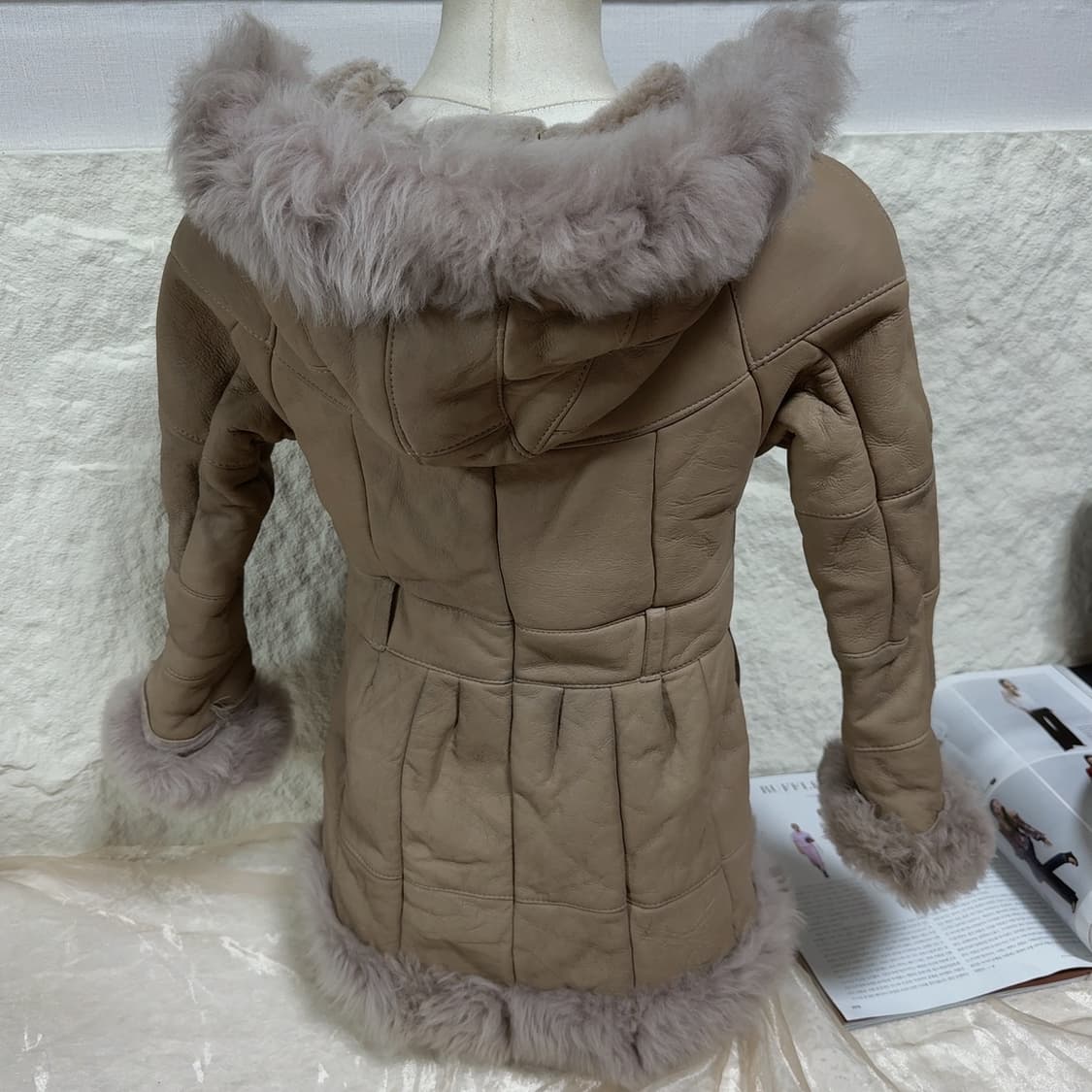 빈티지 모카브라운 양가죽  메리노양털 무스탕 상품이미지4