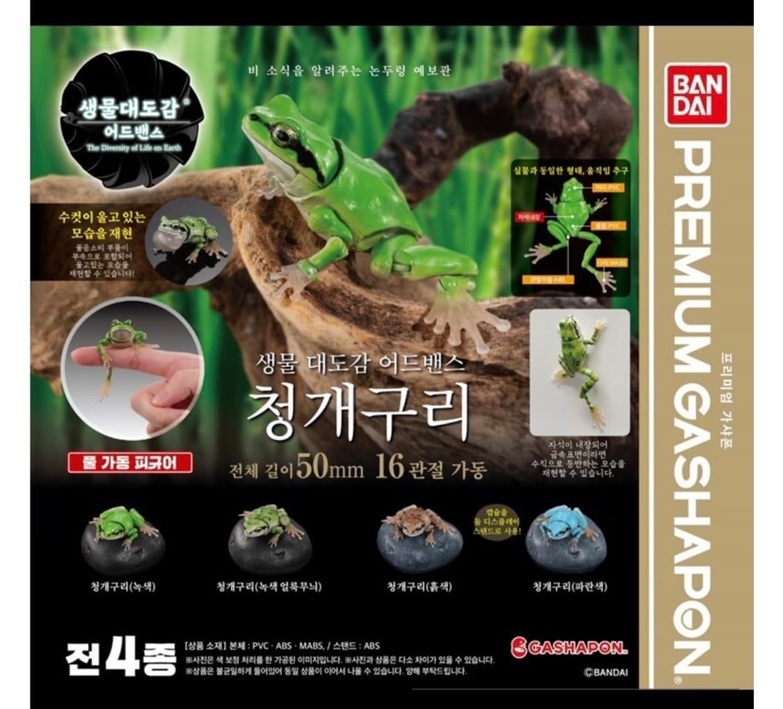 반다이 생물대도감 어드밴스 청개구리01 녹색 상품이미지1