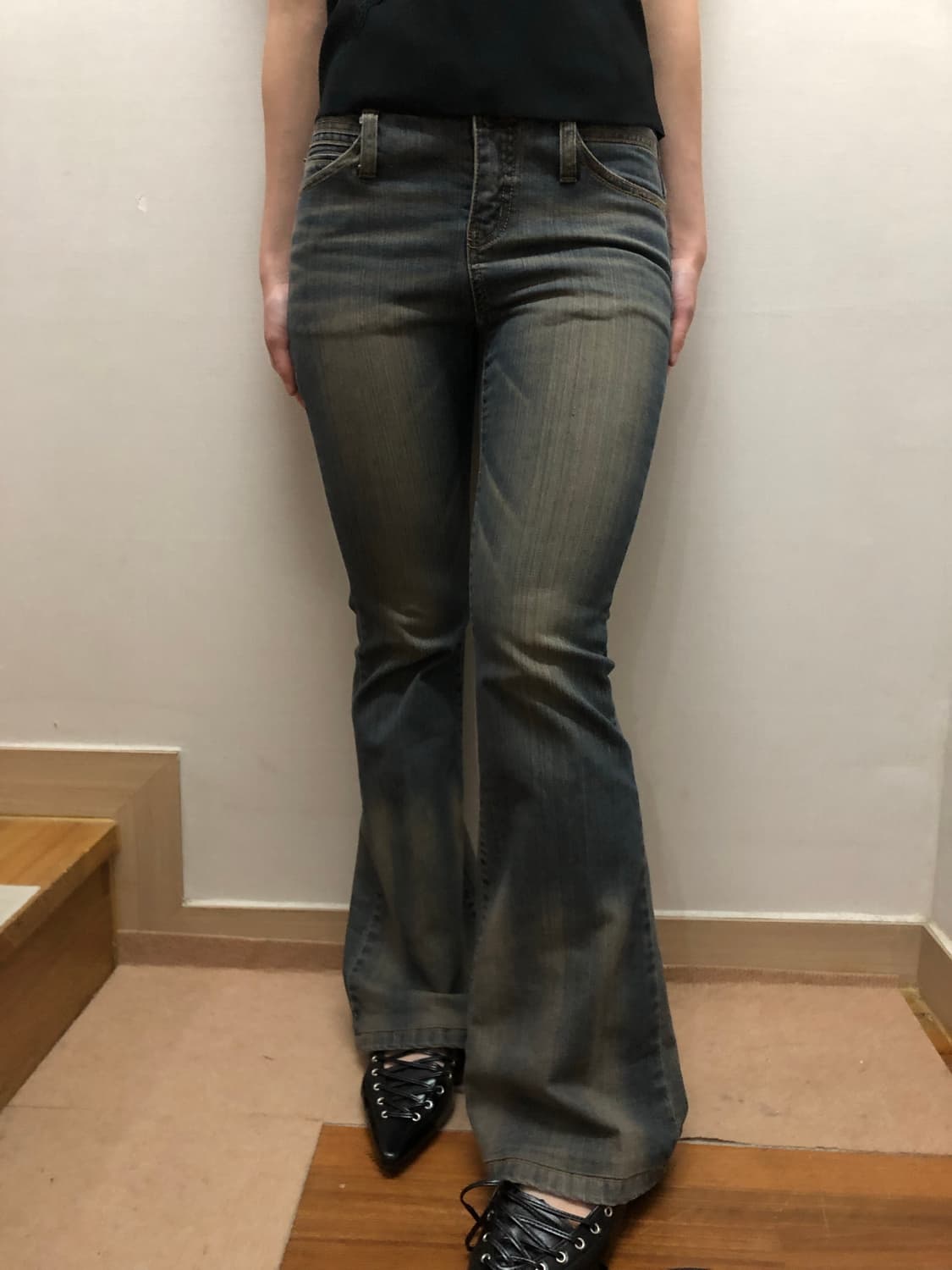 빈티지 데님 워싱 로우라이즈 팬츠 상품이미지6