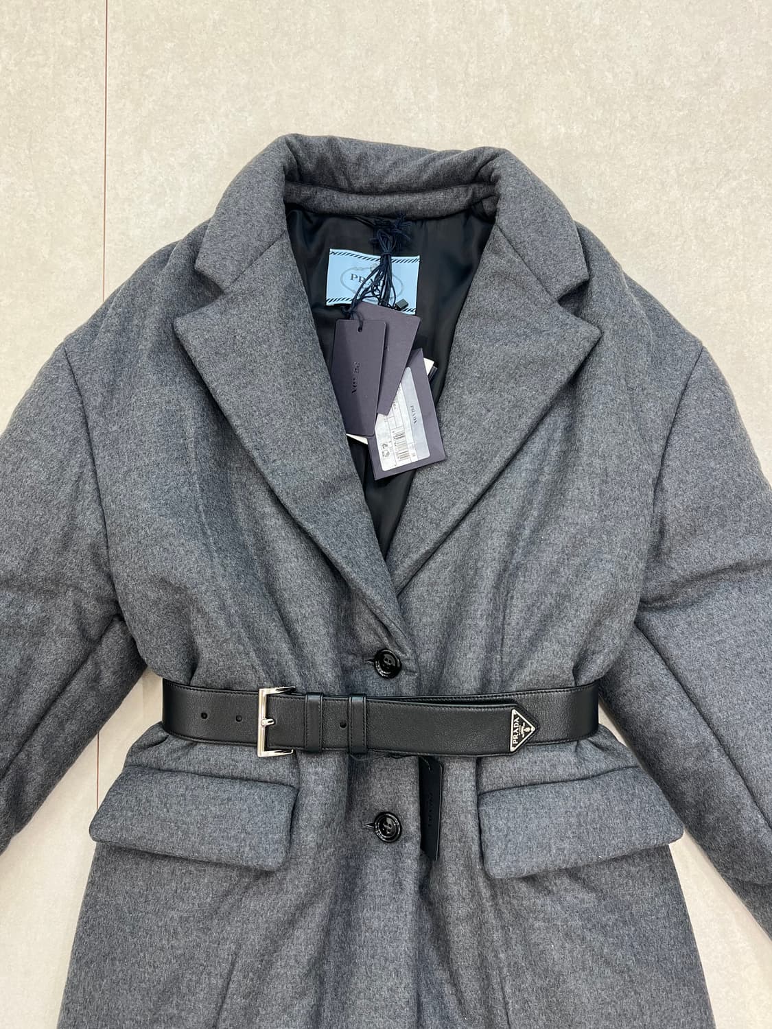 새상품) 프라다 캐시미어 벨트 코트 상품이미지2