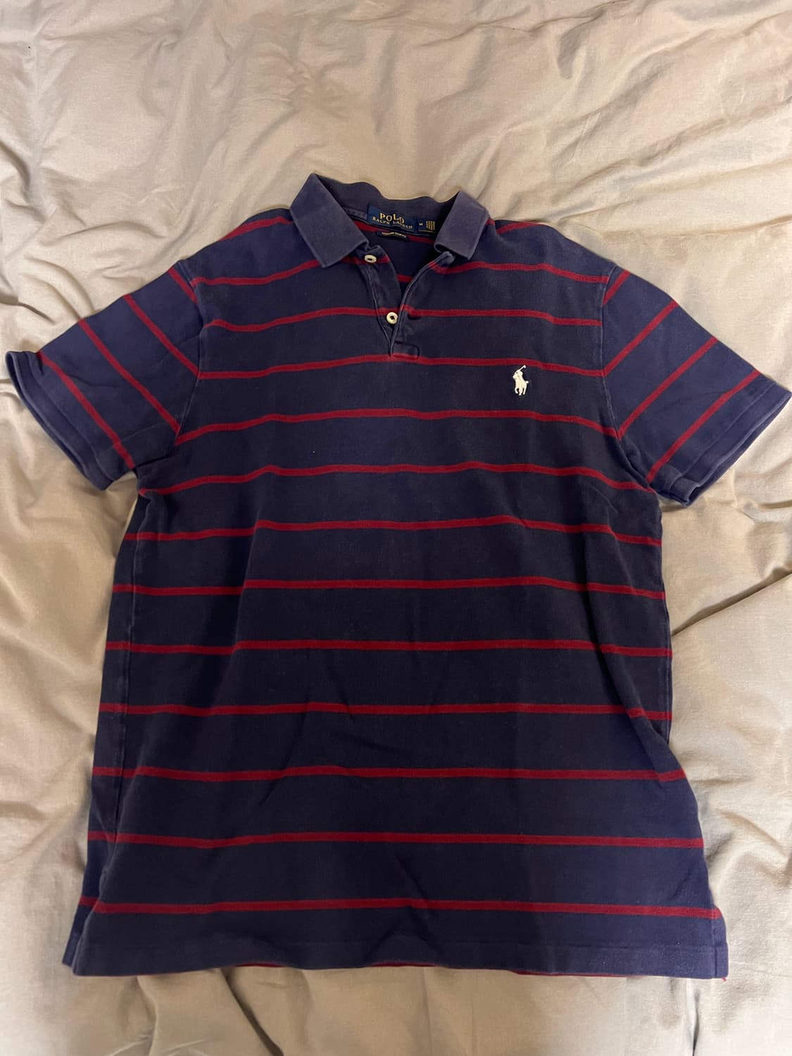 폴로 랄프로렌 줄무늬 반팔 카라티 M 상품이미지1