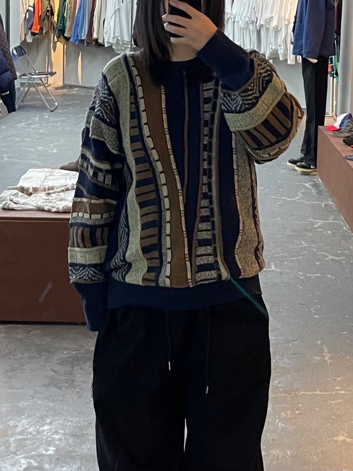 미쏘니 스포츠 쿠지패턴 울 니트 H1355 상품이미지1