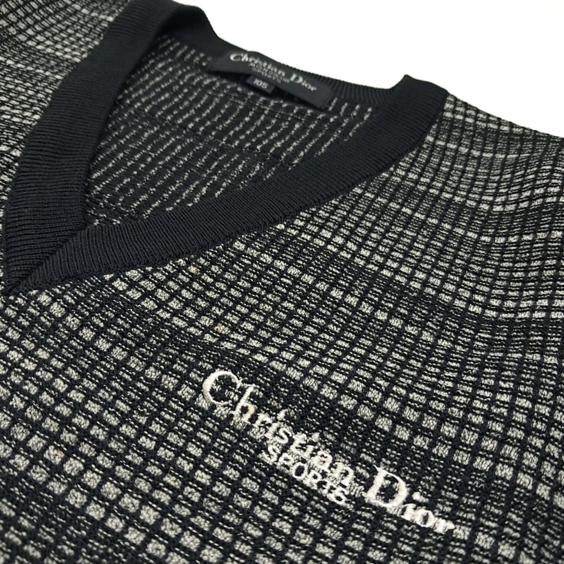 CK029 XL 디올 90s 브이넥 블랙 니트조끼 베스트 상품이미지4