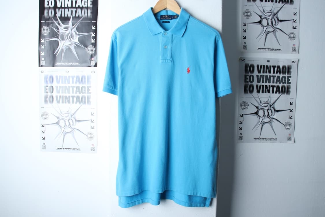(L-XL) 폴로 랄프로렌 반팔 카라 티셔츠 연블루 무지-H30622 상품이미지2