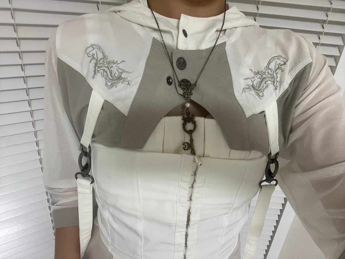 ozzon 빈티지 후드 볼레로 가디건  상품이미지1