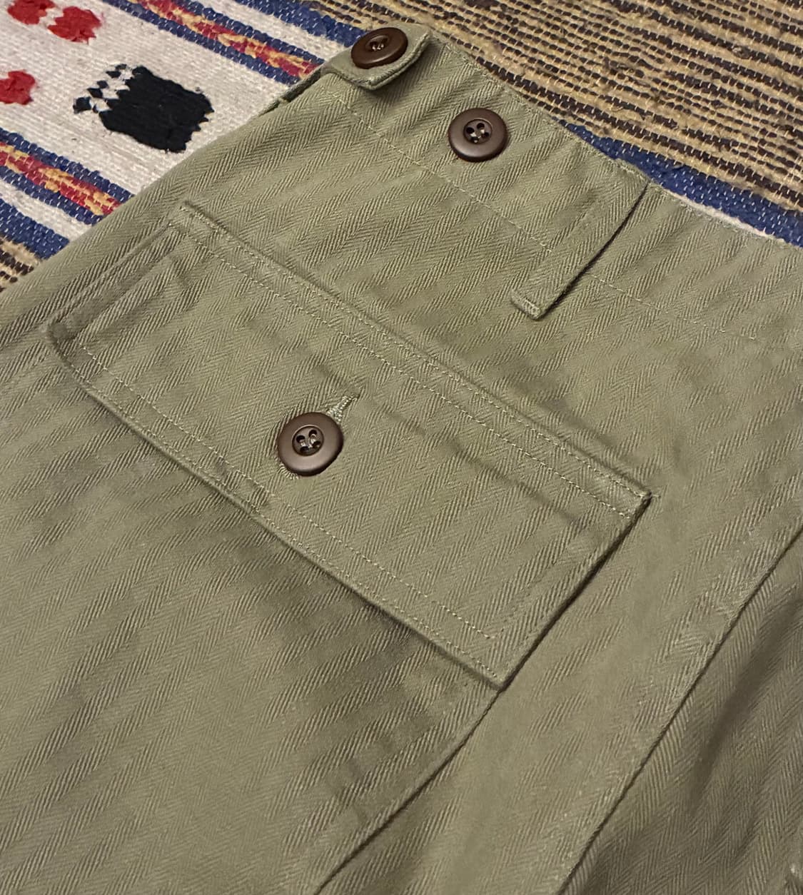 (S)반츠 HBT 헤링본 트윌 퍼티그팬츠 원워시 올리브 상품이미지7