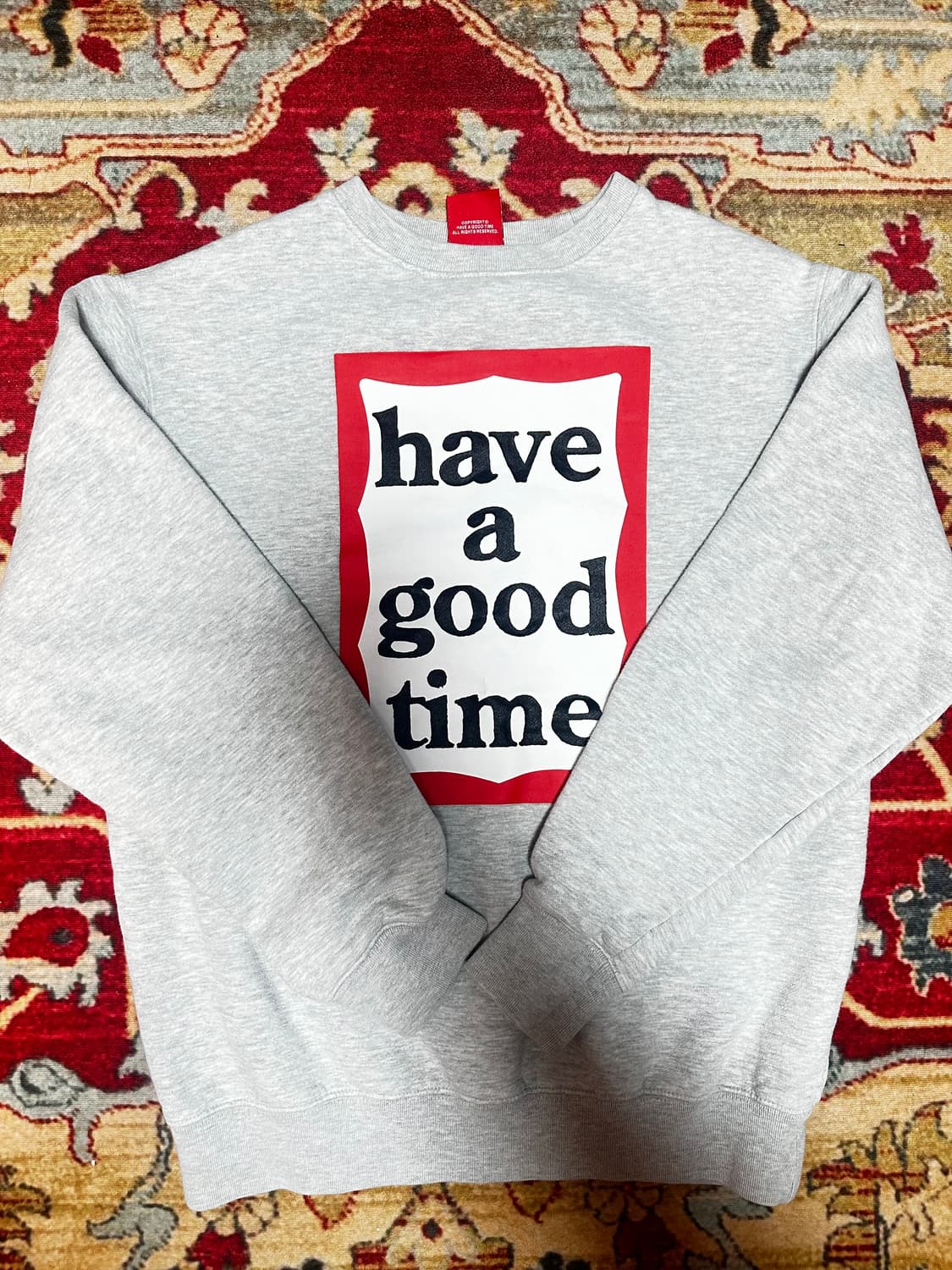 헤브어굿타임 로고 맨투맨 그레이 M 상품이미지1