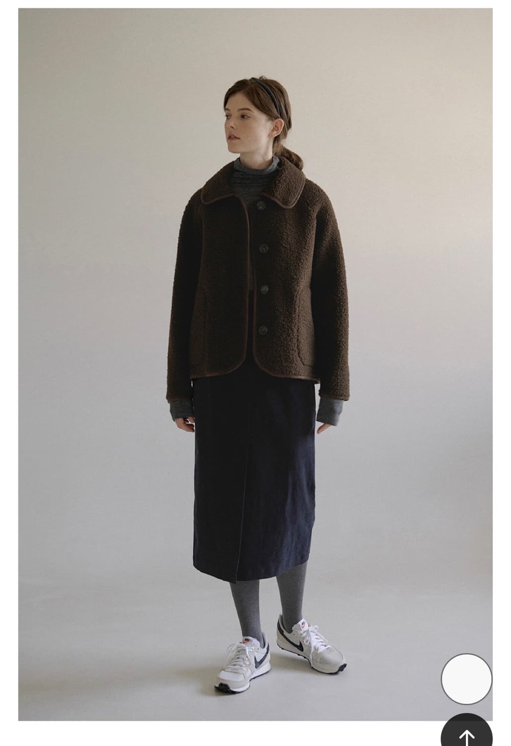 새상품❤️이슈넘버 1.27 부클 자켓 브라운 상품이미지3