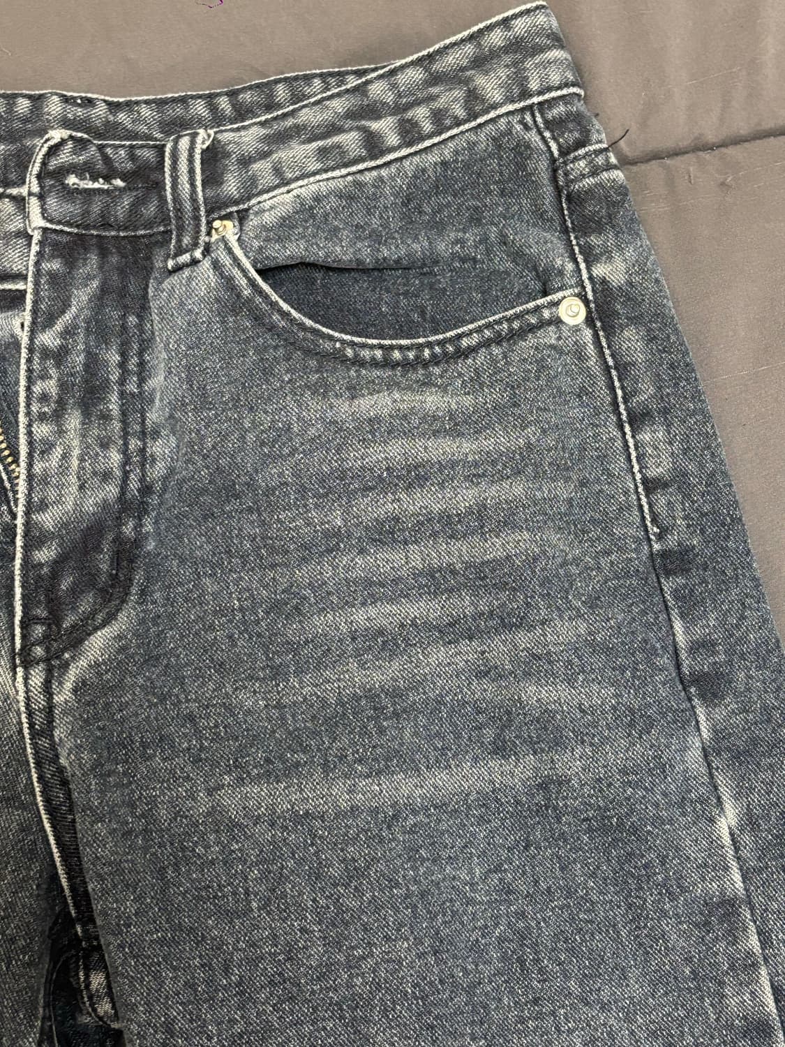 트릴리온 바이오스톤 워싱 스트레이트 데님 팬츠 (BLUE GRAY) S 상품이미지5