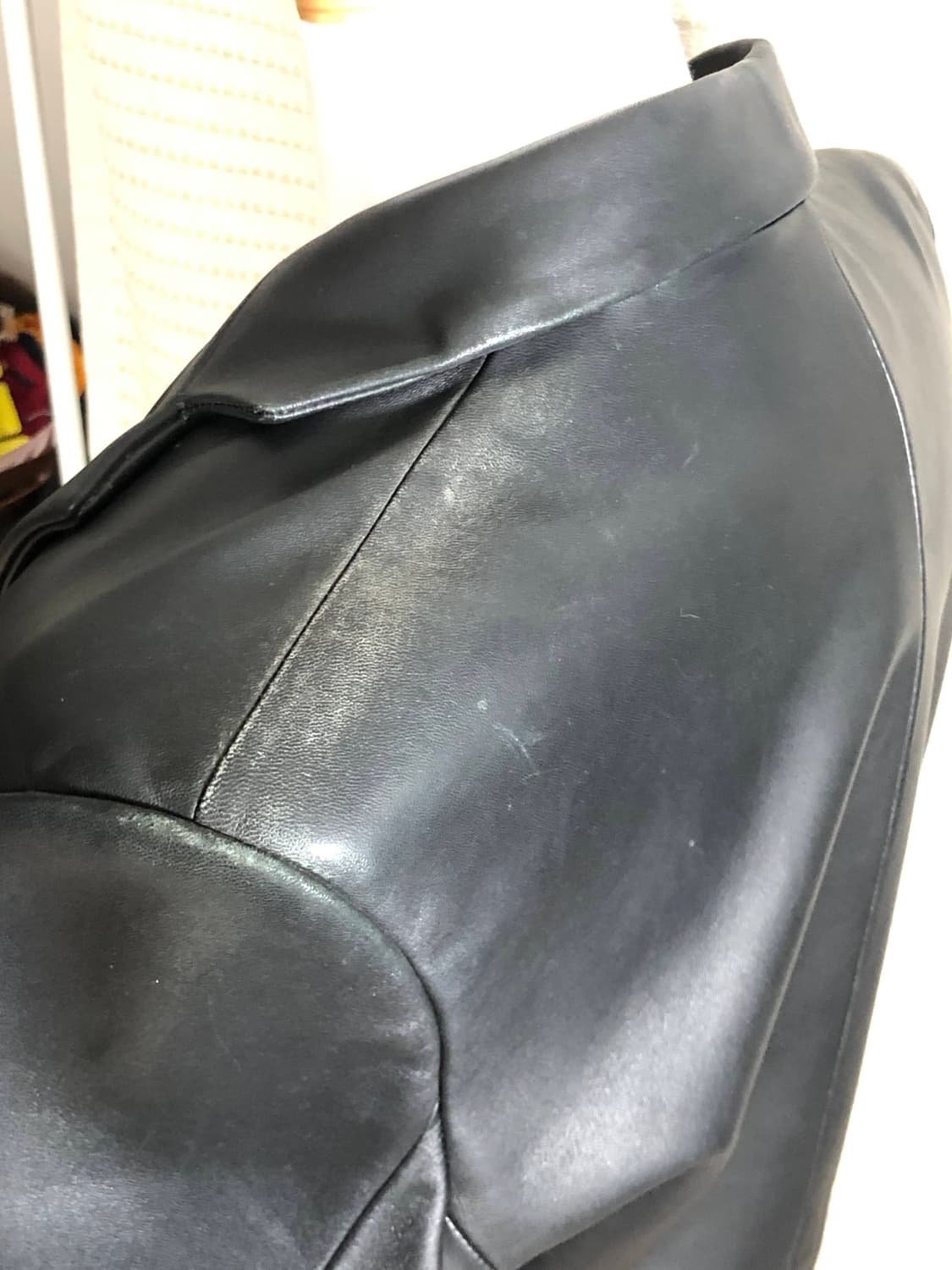 빈티지 블랙 이탈리안 리얼 레더 양가죽 자켓 블레이저 상품이미지6