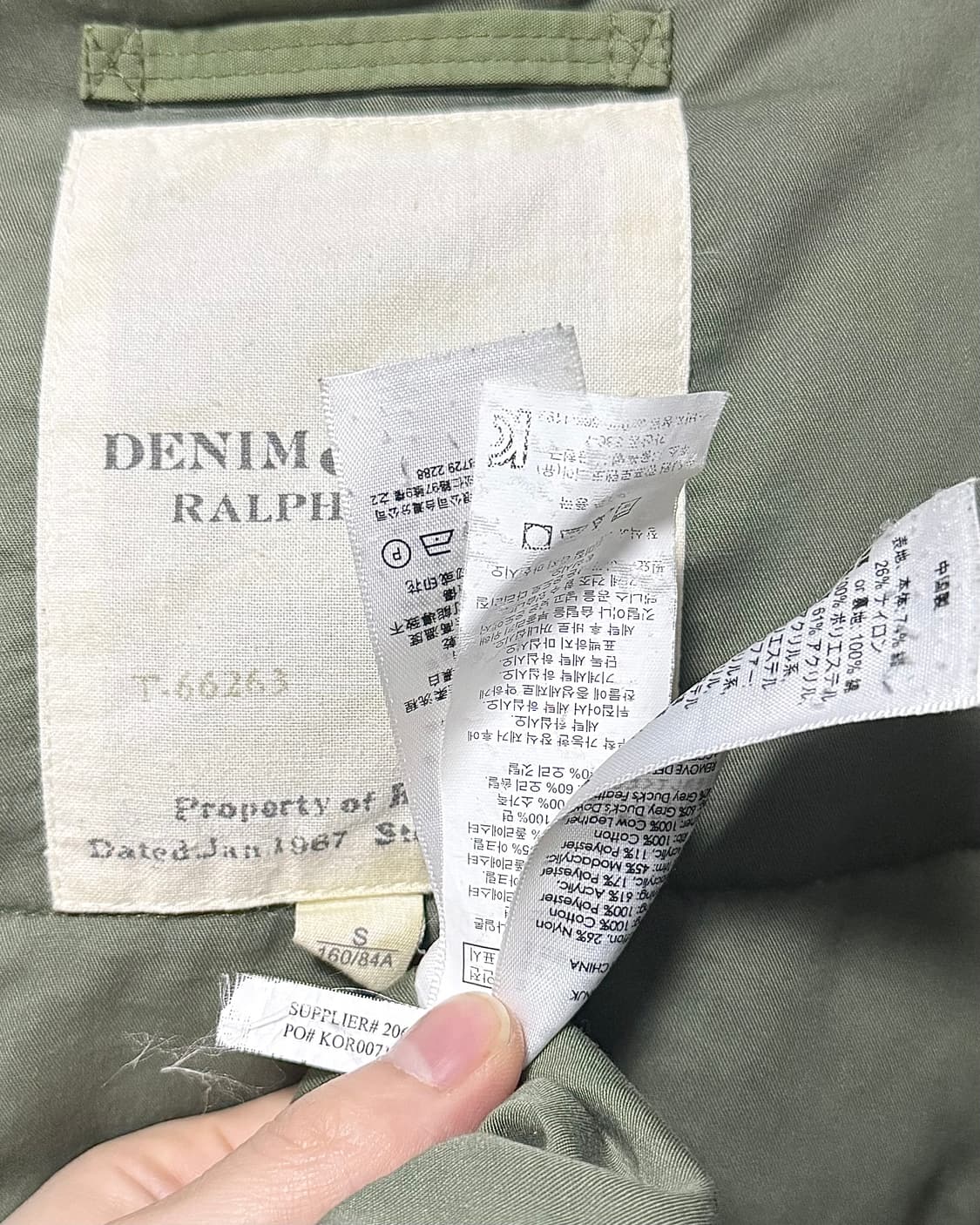 데님앤서플라이 폴로 랄프로렌 나바호 패턴 카키 피쉬테일 덕다운 패딩 야상 상품이미지10