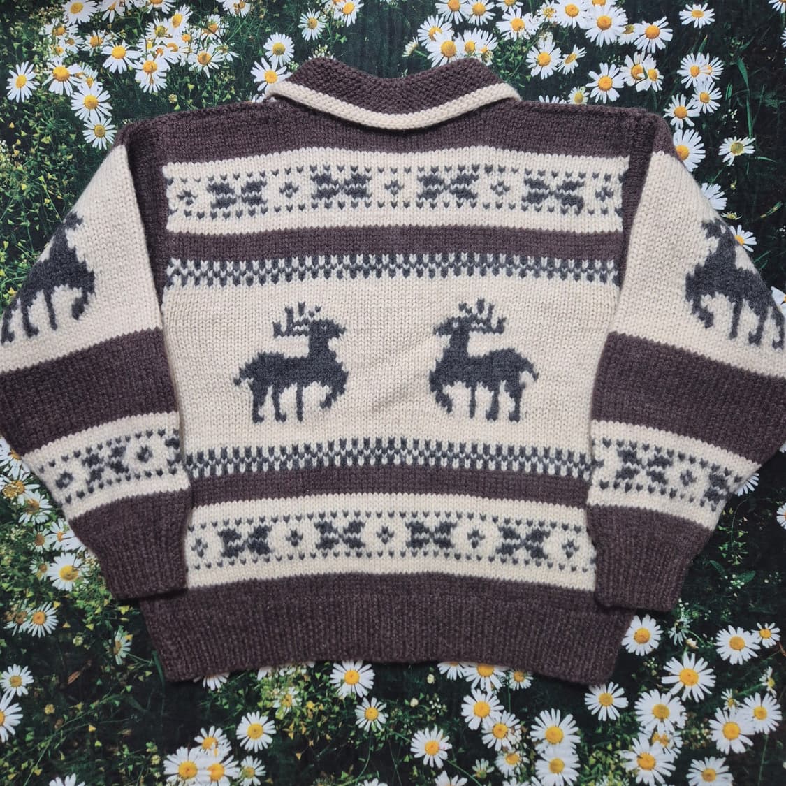 Angero Lupis 사슴 패턴 울 가디건 일본코위찬 성인M-L 새상품 상품이미지3