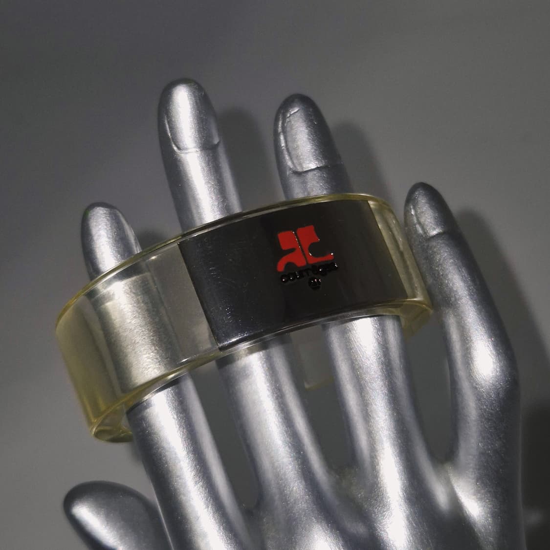 90s 꾸레쥬 실버925 스포티 클리어 뱅글 상품이미지6