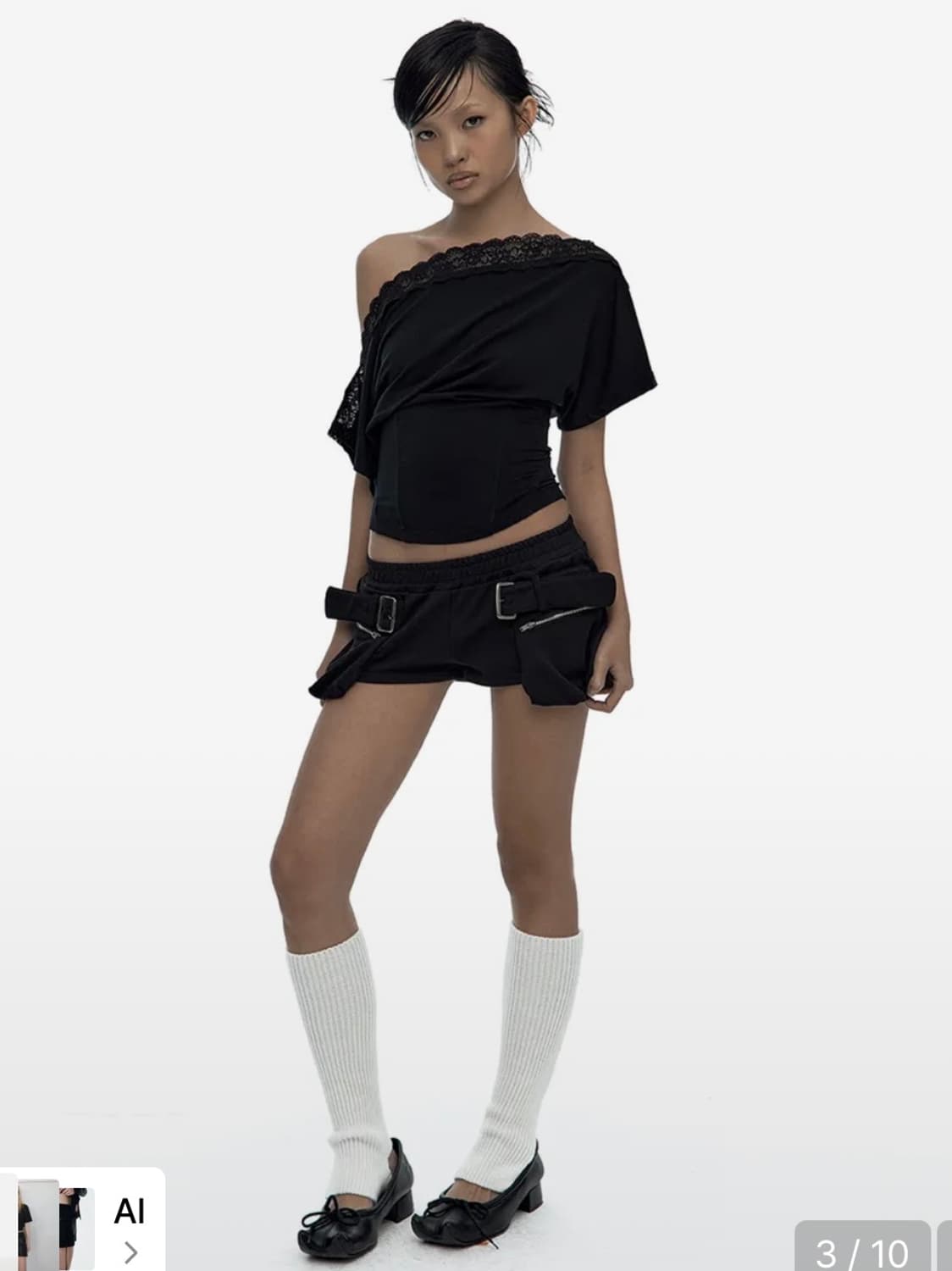 카시코 Belted Pocket Shorts Black 상품이미지2