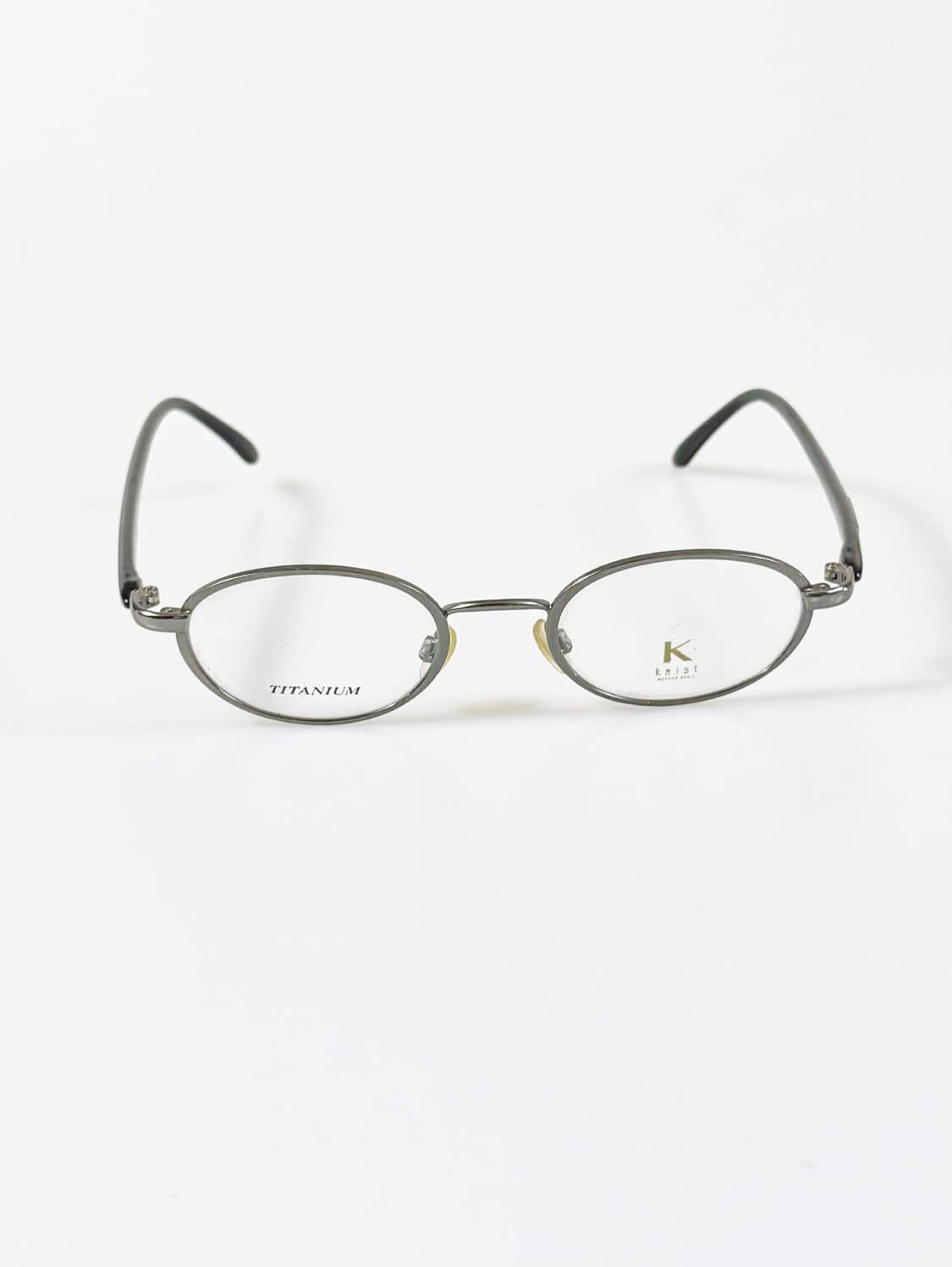 KAIST 다크실버 티타늄 슬림 오벌 프레임 빈티지 안경 상품이미지2