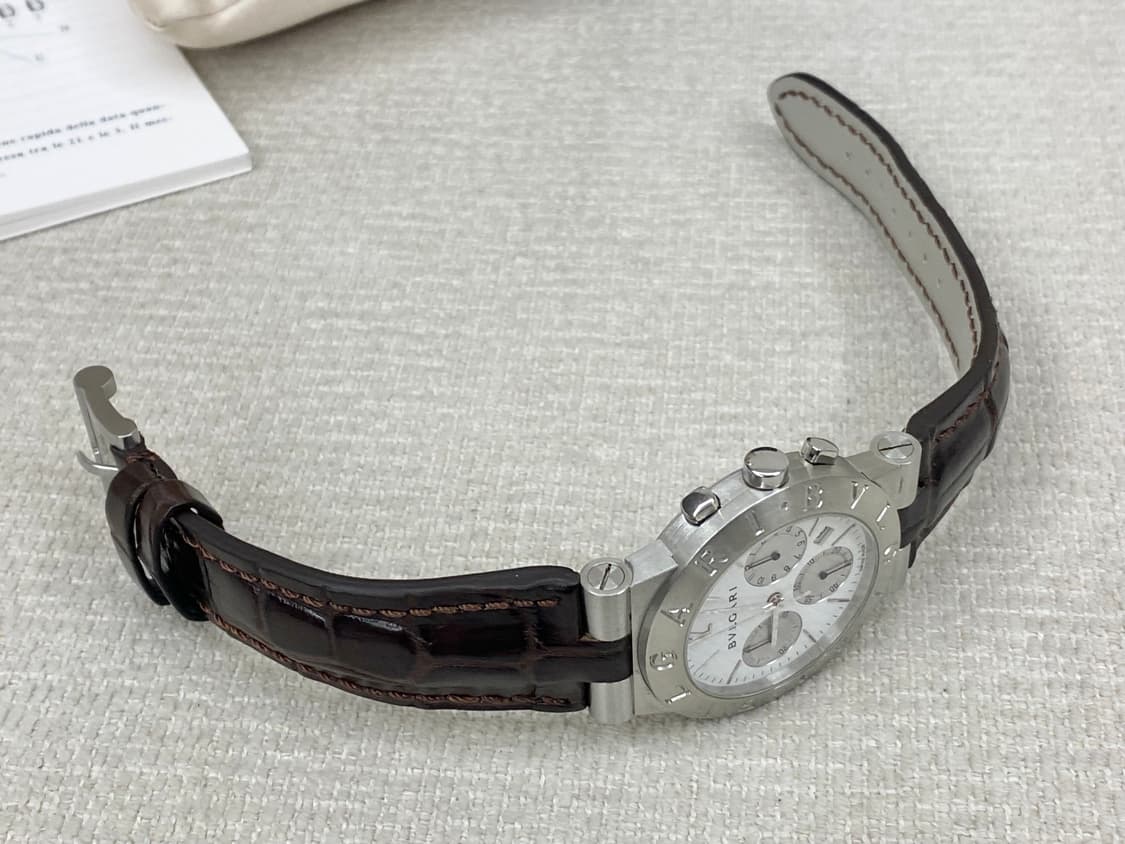 불가리 디아고노 CH35S 35mm 화이트 크로노 쿼츠 미듐 중형 상품이미지5