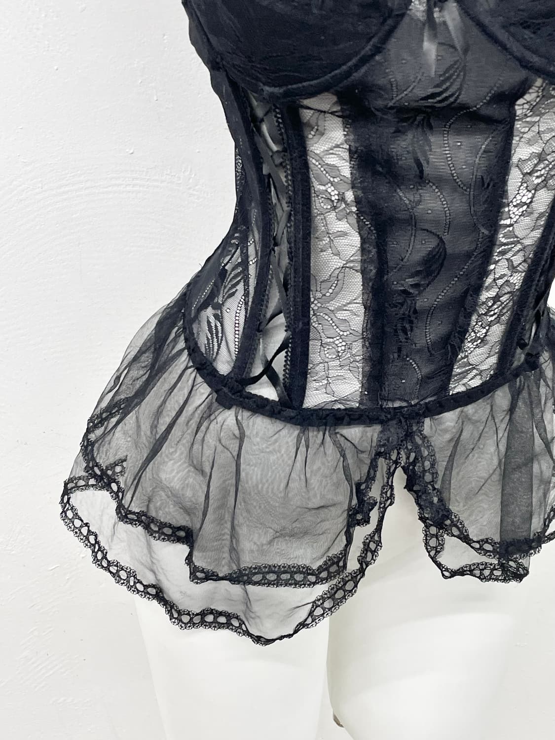 블랙 고딕 레이스 코르셋 상품이미지3