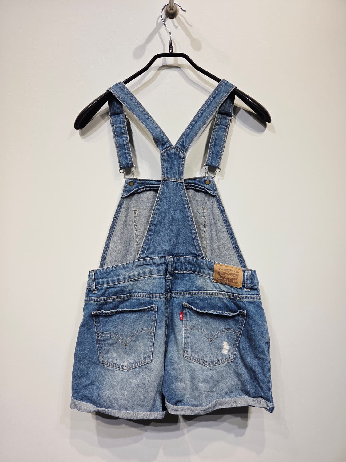 리바이스 데님 오버롤 반바지 멜빵바지 상품이미지5