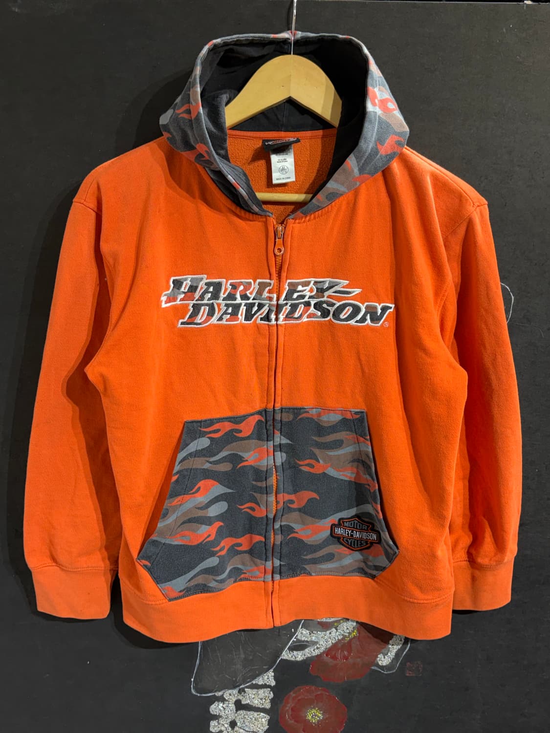 할리데이비슨 오렌지 카모 후드 집업 os 상품이미지7