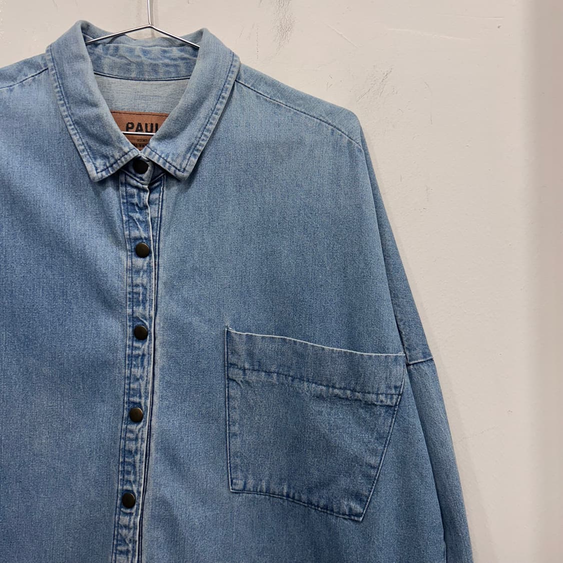 PAUL 오리지날 빈티지 데님 연청 데님 롱셔츠 상품이미지1