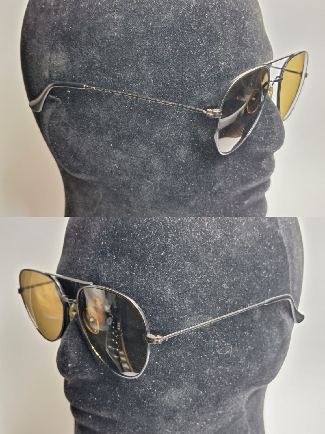 90s 일본 빈티지 에비에이터 투브릿지 더블브릿지 선글라스 겸 안경테 상품이미지8