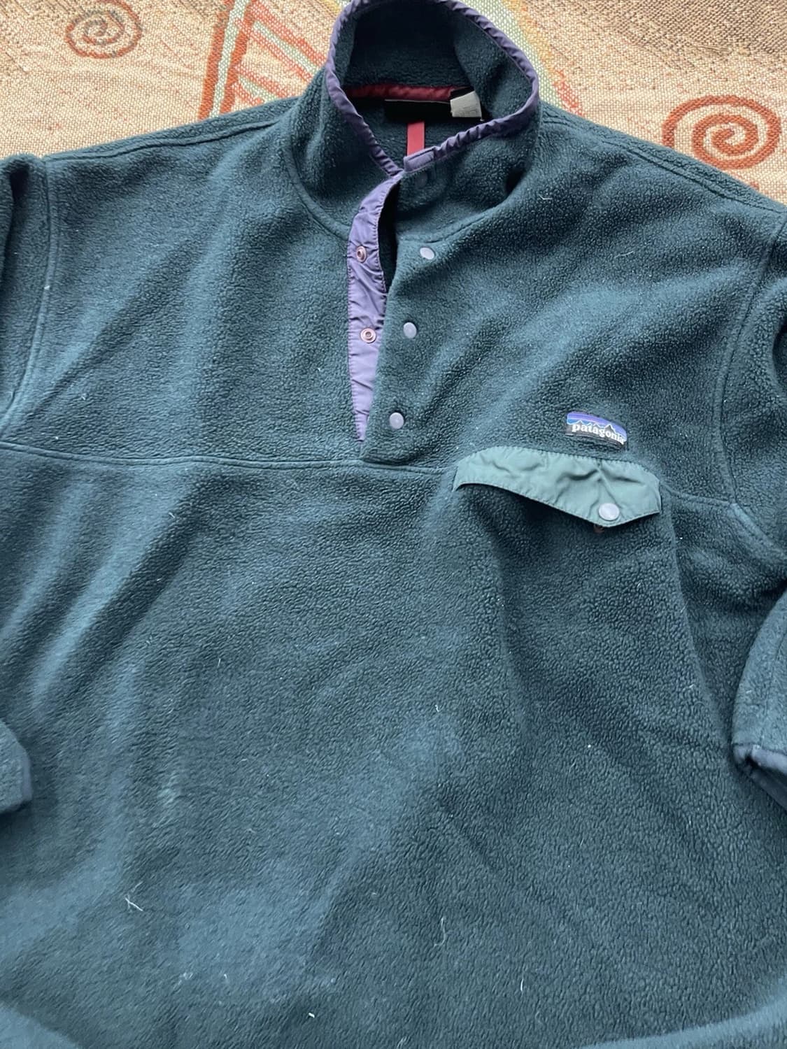 90s 자메이카 파타고니아 신칠라 스냅-T 다크그린 상품이미지2