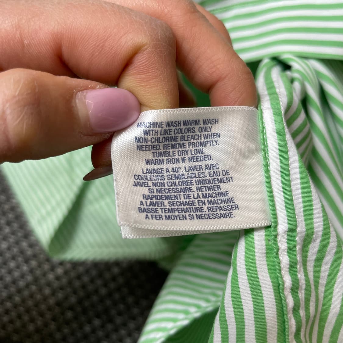 폴로 랄프로렌 연두 스트라이프 긴팔 셔츠 XL 상품이미지5