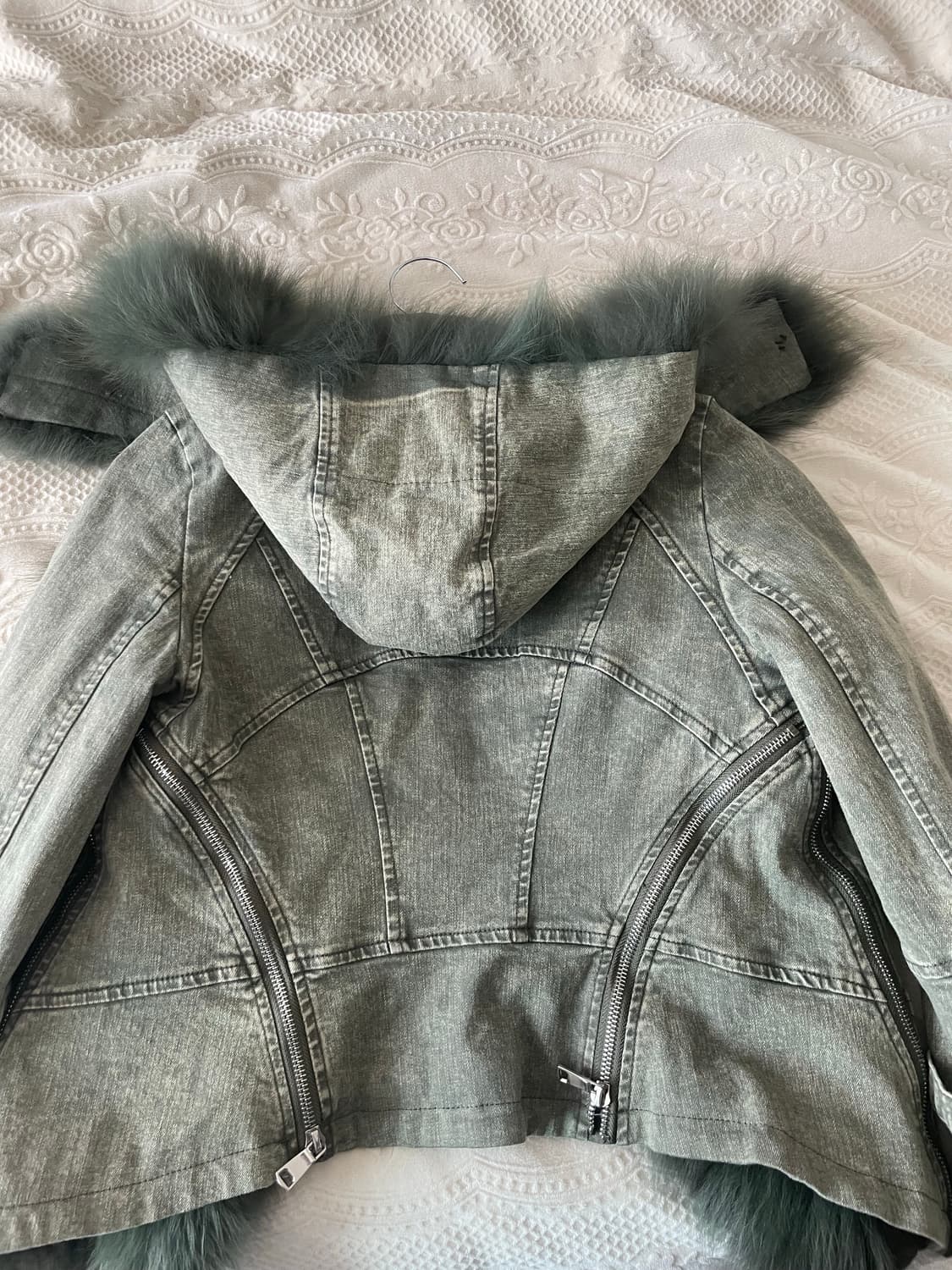 vintage fur denim hoodie jacket 상품이미지7