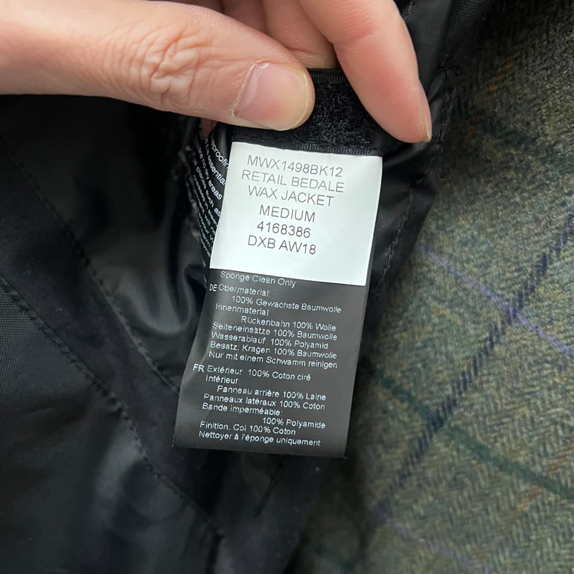 Barbour 바버 리테일 비데일 블랙 왁스 자켓 M 상품이미지6