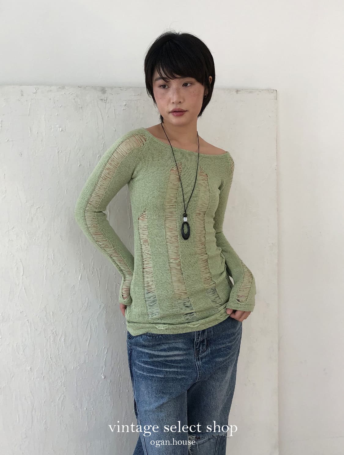 vintage destroyed knit top 상품이미지2