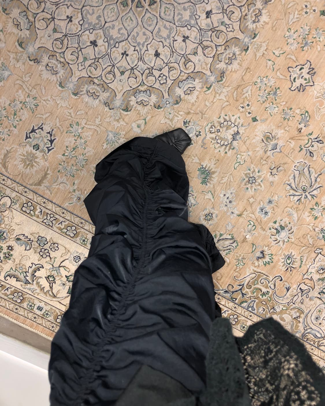 블랙 셔링 밴딩 팬츠 상품이미지4